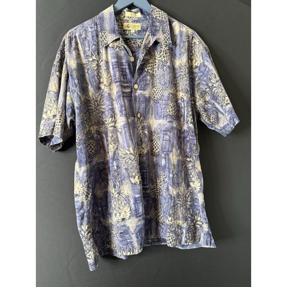 Vintage J.C Taylor Men’s Hawaiian Shirt L Pineapple Print 100% Cotton
